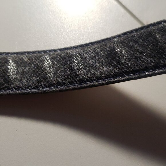 ESCADA Blue Reptile Embossed Leather Belt with Double "E" Silver-Tone Logo Buckl - Picture 8 of 11